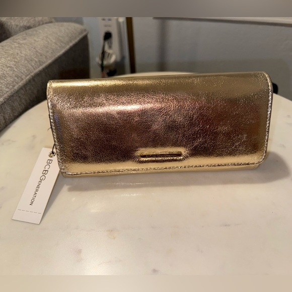 BCBGeneration Metallic Gold Wallet/Clutch NWT - Picture 1 of 5